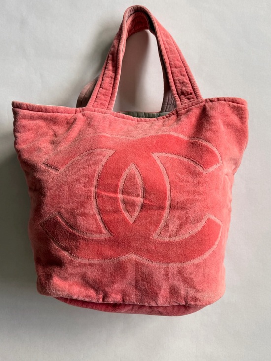 CHANEL Handbags - CHANEL Coral Pink Velvet Quilted Tote Bag